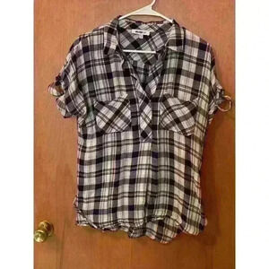 WILLIAM RAST WOMEN'S Plaid V-Neck Shirt